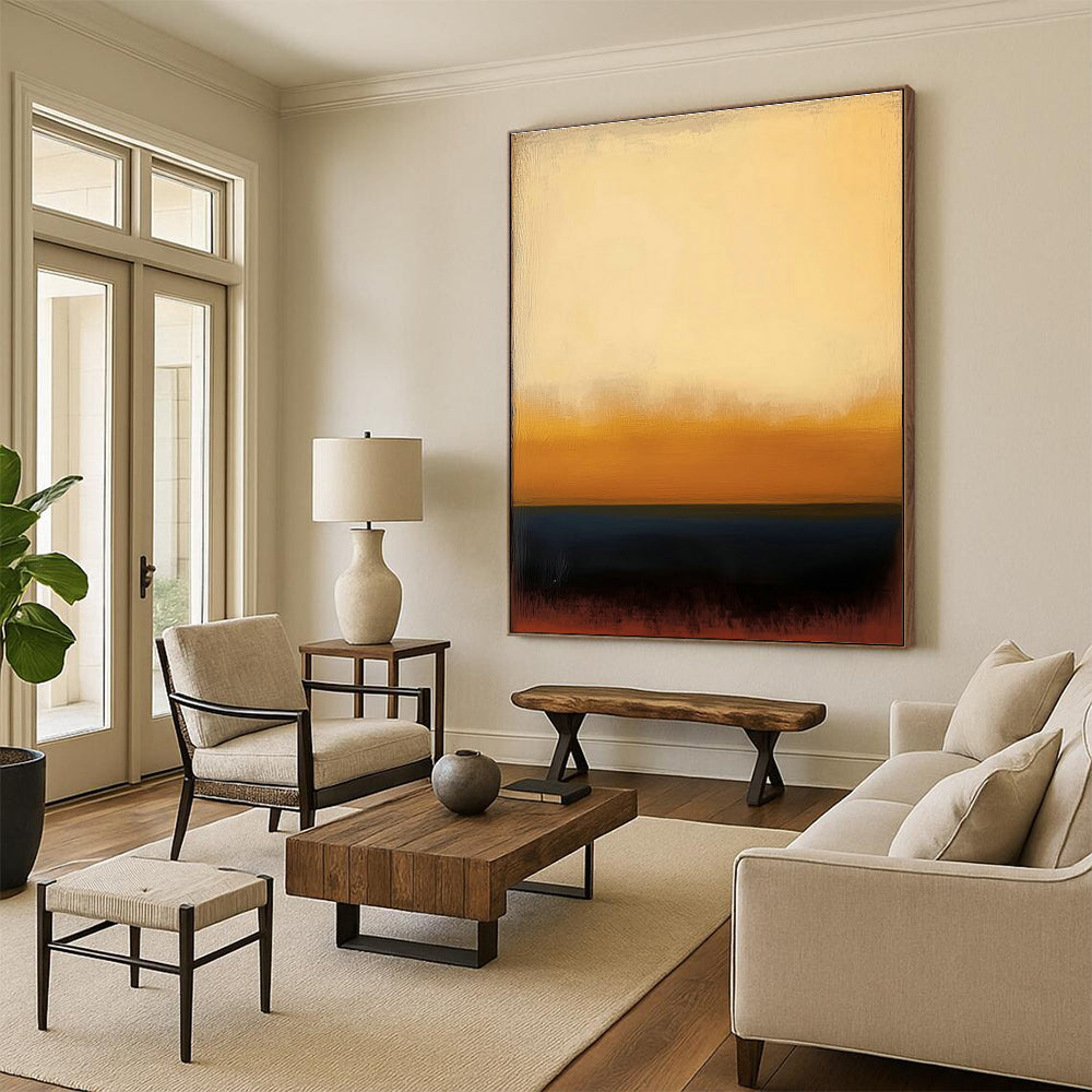Yellow - Orange - Blue Abstract Art for Living Room & Studio DLZ0454