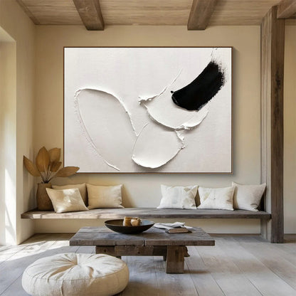 Black - White Textured Art for Minimalist Home Office Focus Zones DLZ3293