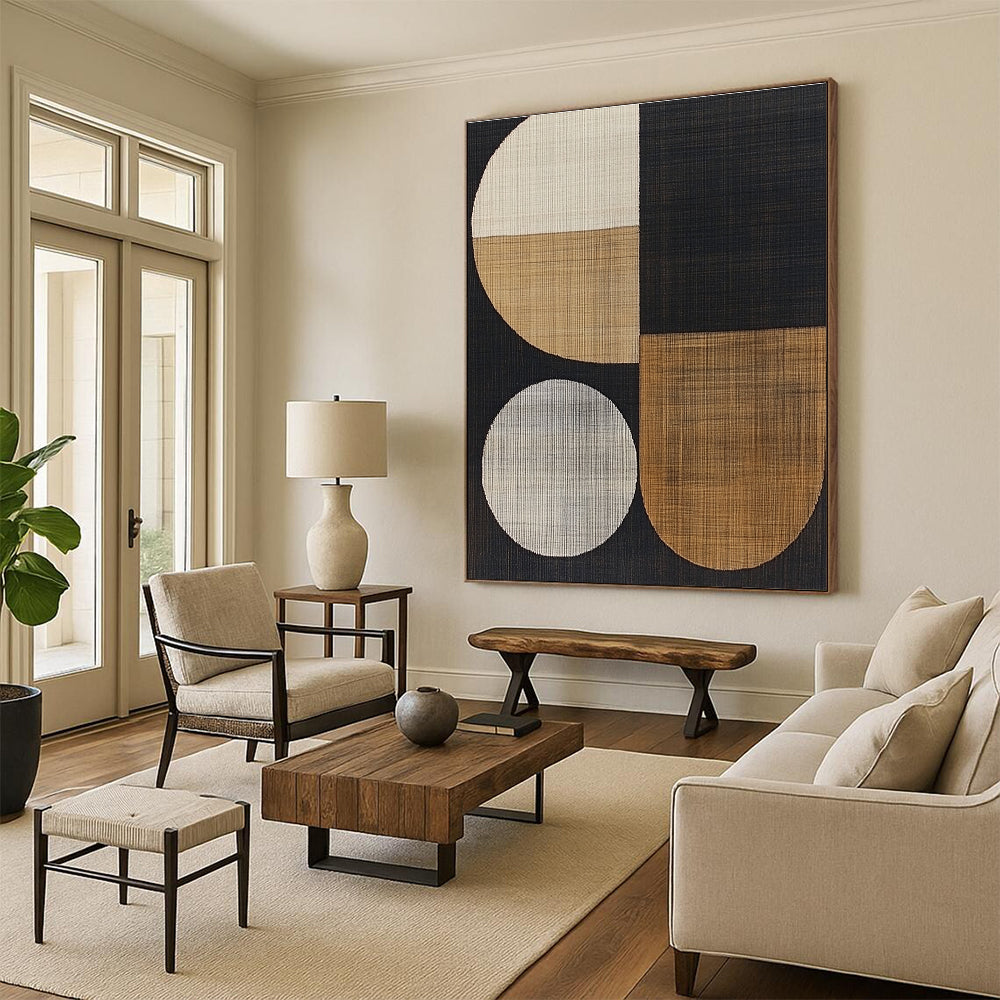 Geometric Textile Art for Modern Office Lounge & Minimalist Home Library STSC933