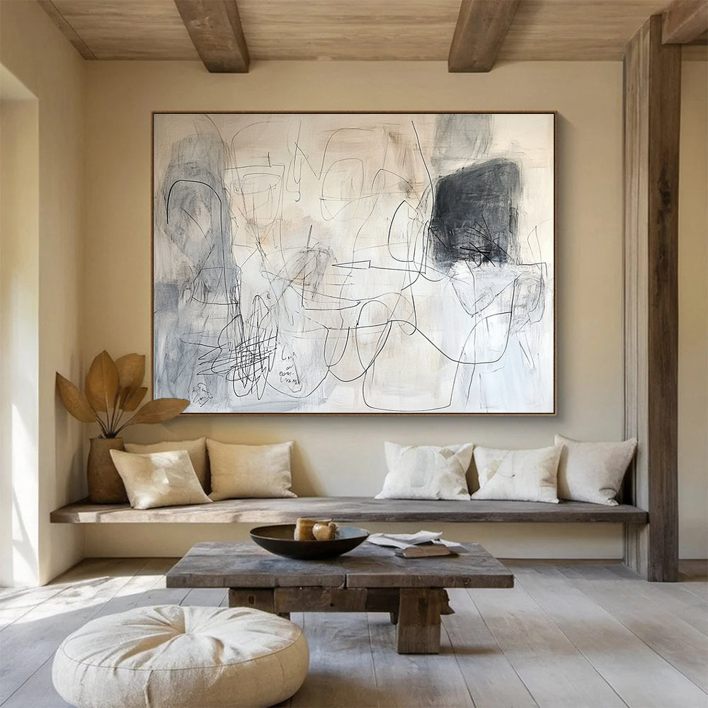 Abstract Line Sketch Art for Modern Art Studio & Creative Workshop SC390