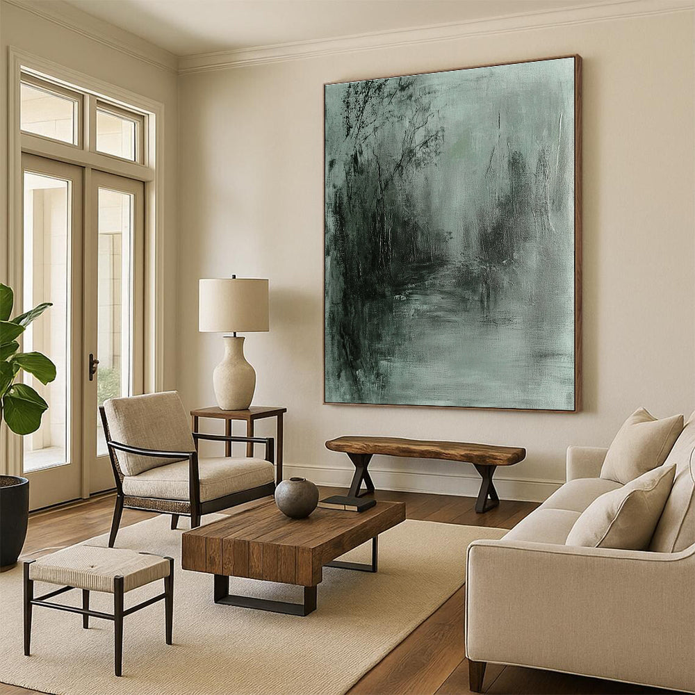 Monochrome Forest Abstract for Nature - Themed Café & Serene Bedroom STSC419