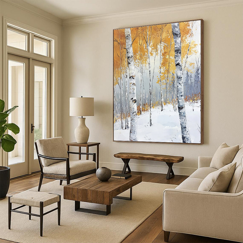 Winter Birch Forest for Rustic Cabin & Seasonal Decor Showroom STSC1123