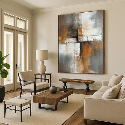 Textured Cross Art for Industrial - Style Café & Art Gallery Corridor STSC811