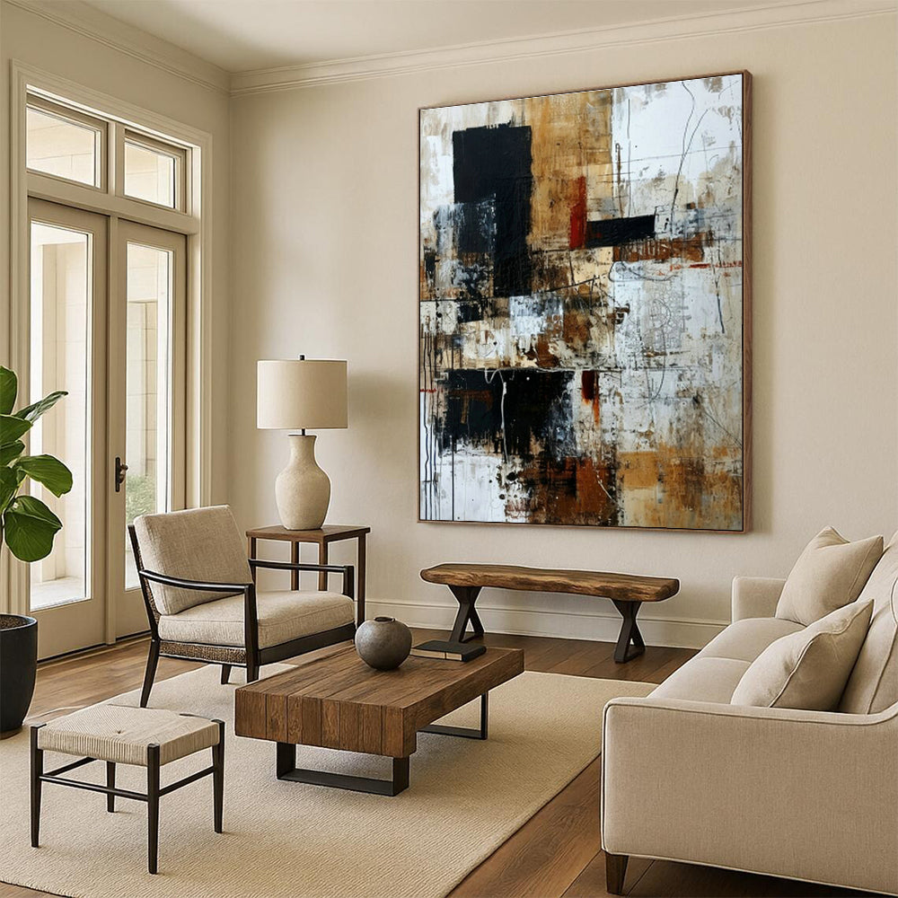 Vintage Collage Abstract Art for Retro - Inspired Bar & Eclectic Home Office DLZ1337