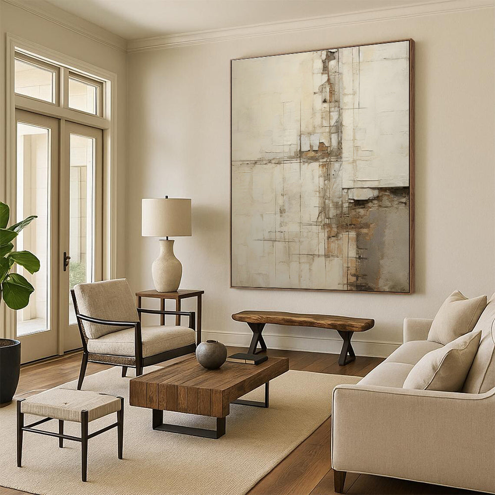 Distressed - Line Abstract Art for Warehouse - Style Home & Artistic Studio Space DLZ1326