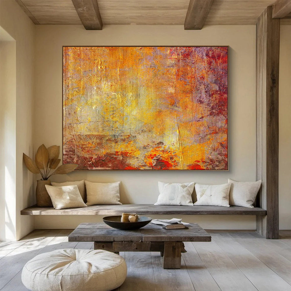 Orange - Purple Abstract Art for Modern Art Gallery Cafés DLZ2576