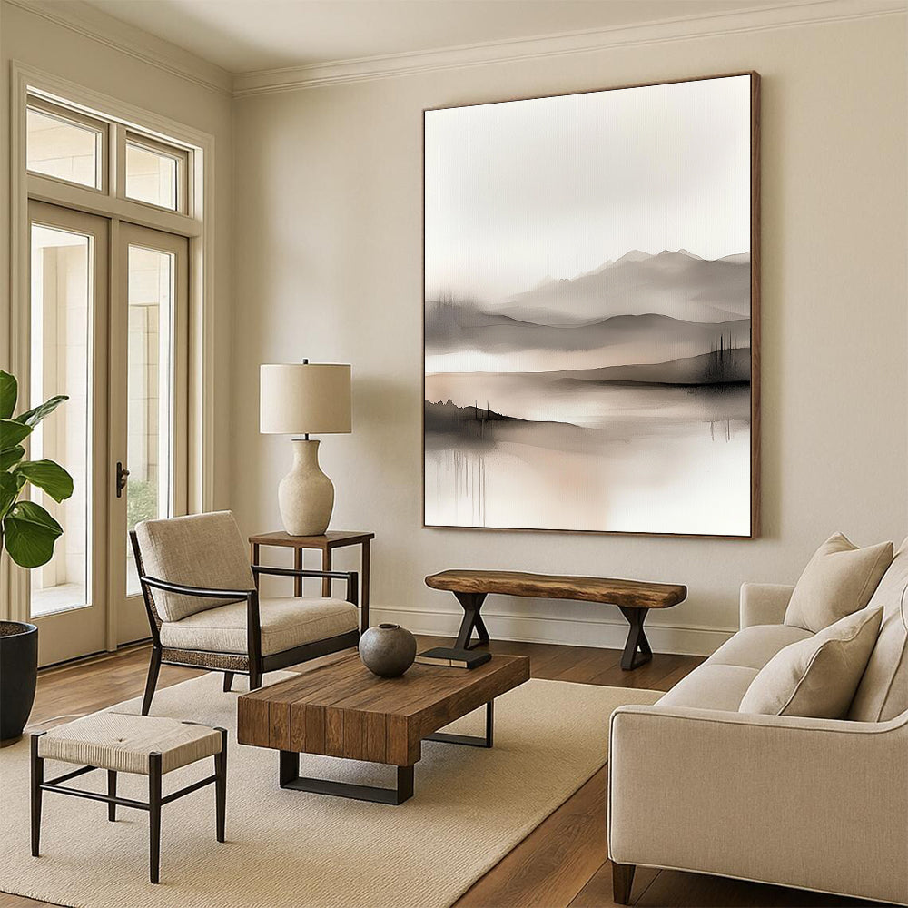Ink - Wash Landscape for Traditional - Style Study & Zen - Inspired Home STSC504
