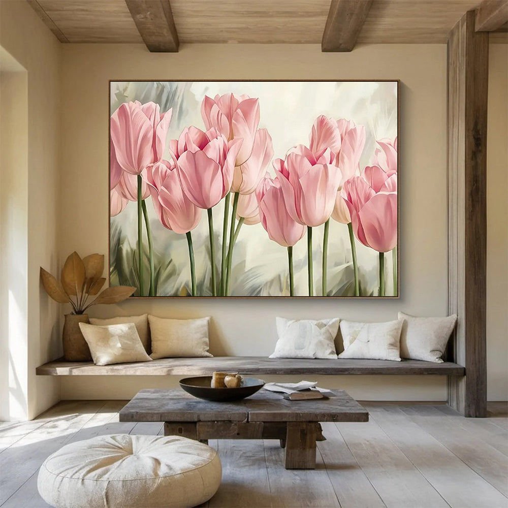 Pink Tulip Art for Feminine - Themed Beauty Salon Waiting Areas DLZ3282