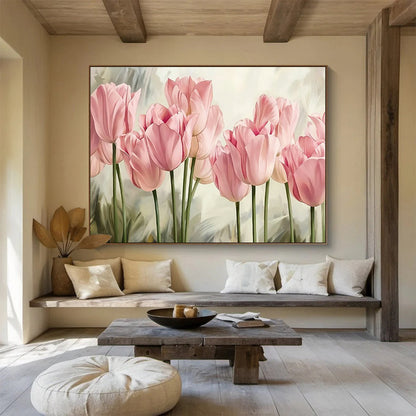 Pink Tulip Art for Feminine - Themed Beauty Salon Waiting Areas DLZ3282