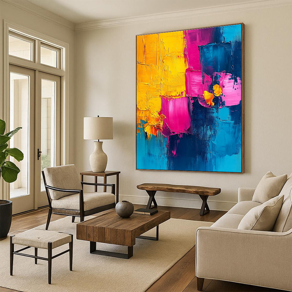 Bright Color Block and Flower Abstract for Cheerful Kitchen & Art Gallery Pop - Up STSC495