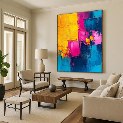 Bright Color Block and Flower Abstract for Cheerful Kitchen & Art Gallery Pop - Up STSC495