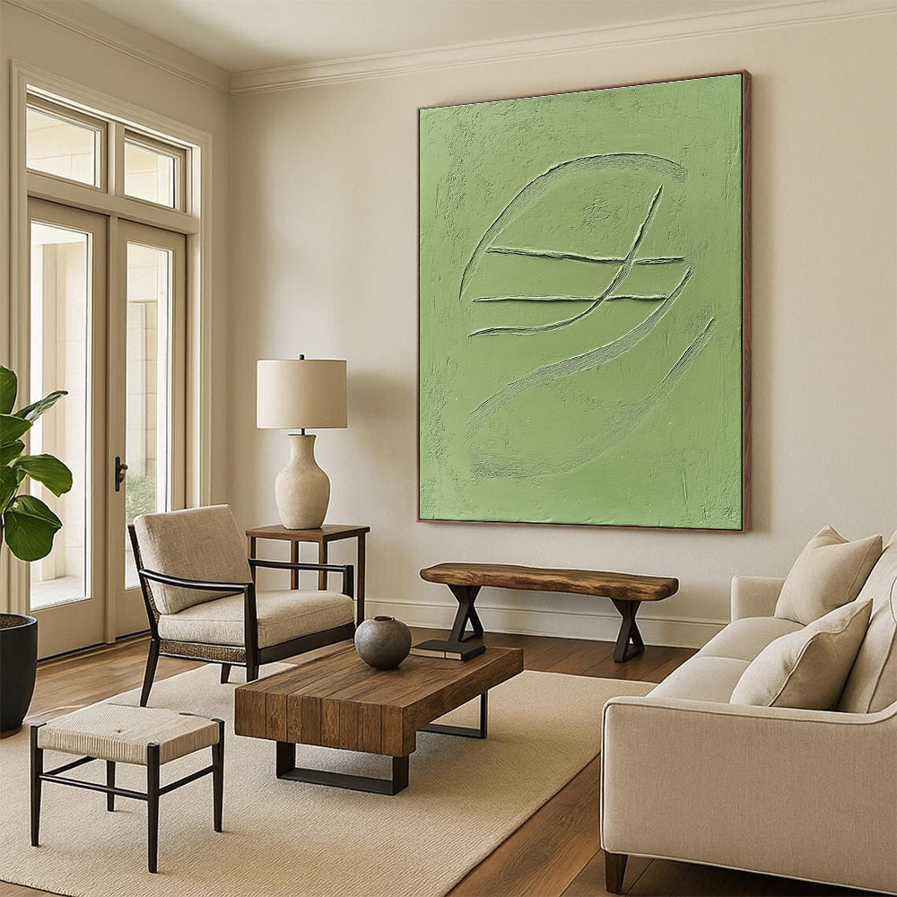 Green Textured Lines for Minimalist Home Office & Modern Art Gallery STSC1010