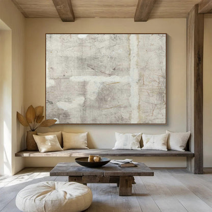 Light Gray Texture Abstract Art for Minimalist Office Waiting Rooms DLZ2618