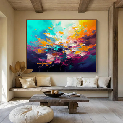 Vibrant Floral Abstract Art for Cheerful Bedroom DLZ2730
