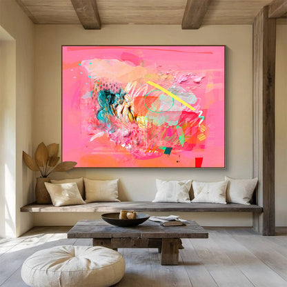Pink - Orange Creative Abstract Art for Trendy Cafés DLZ2412