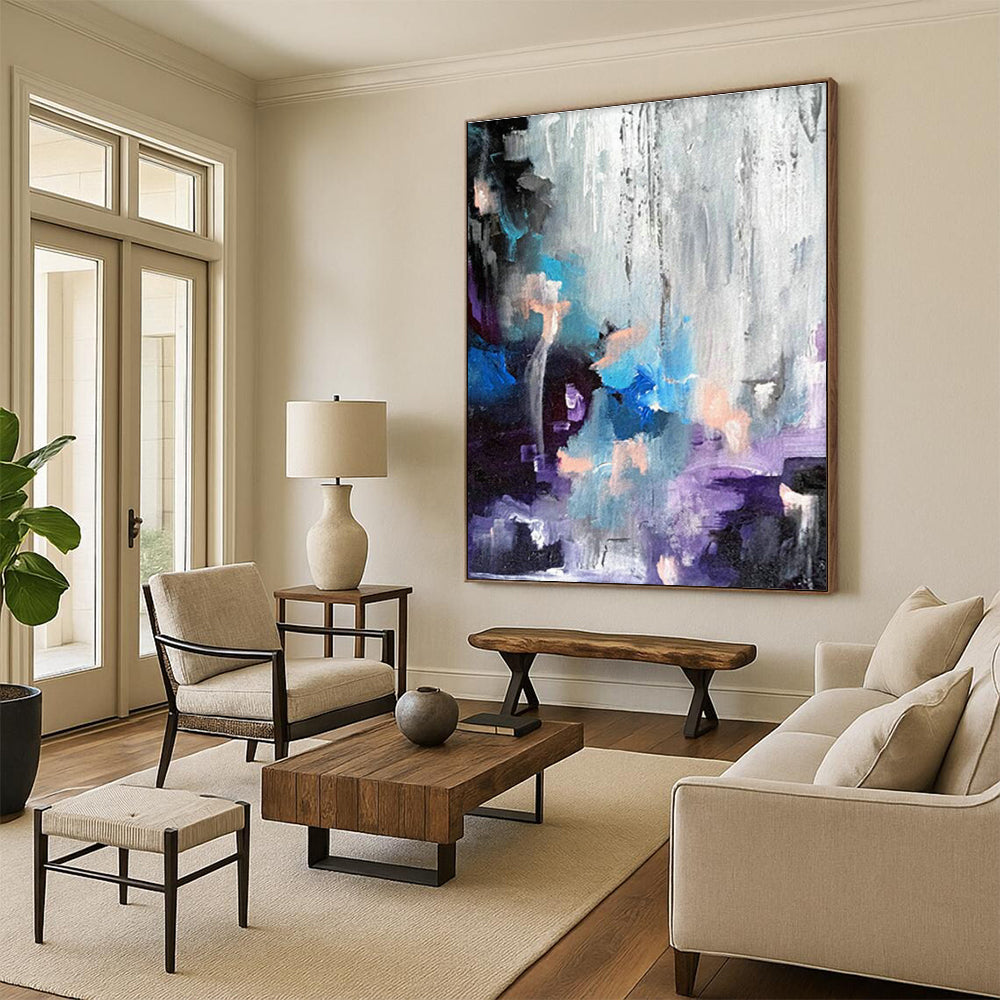 Blue - Purple Abstract Art for Rooftop Bar Lounge Spaces DLZ0069