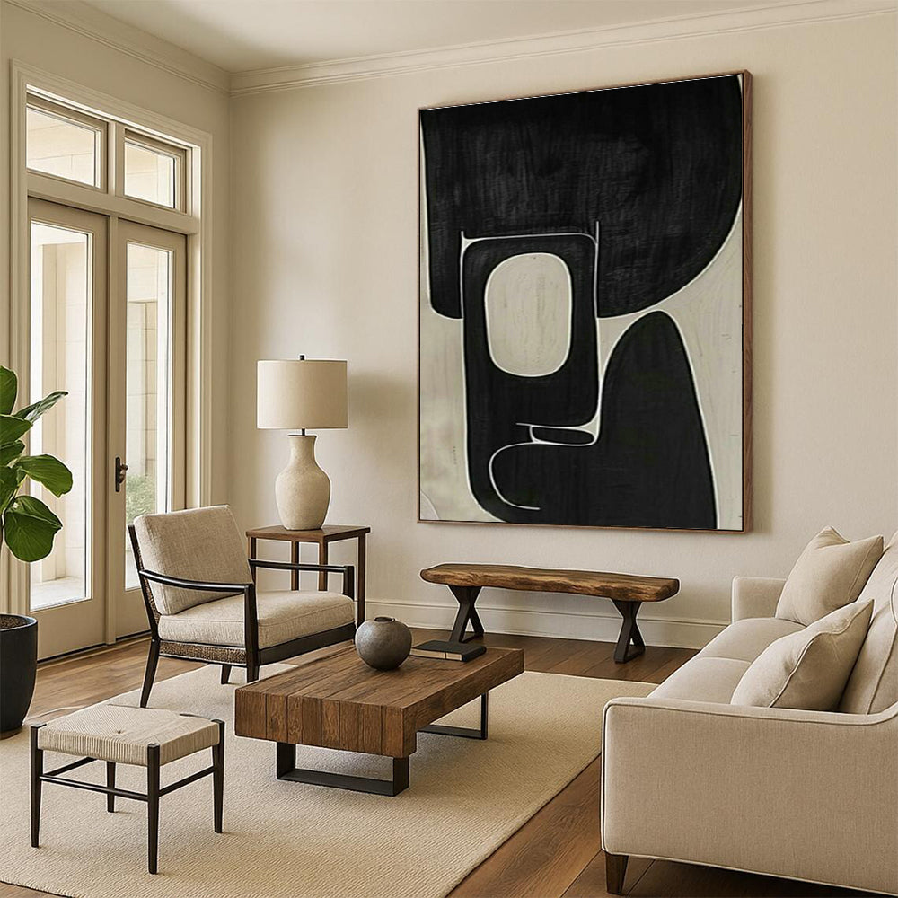 Black - White Abstract Art: Ideal for Modern Office & Art Gallery DLZ2010