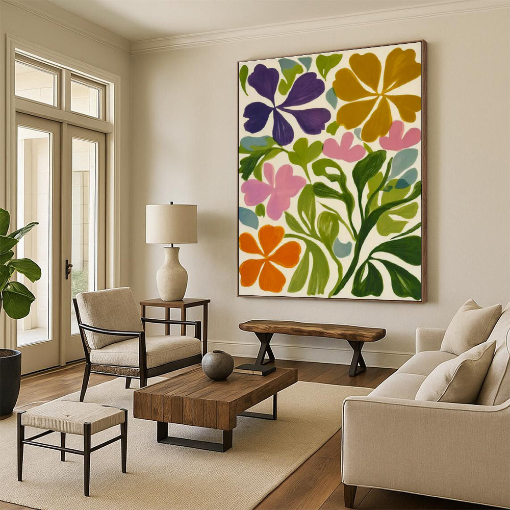 Colorful Floral Art for Bohemian Garden House & Women’s Wellness Studio DLZ1764