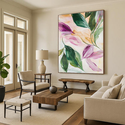 Floral Abstract Leaves for Feminine - Inspired Café & Botanical - Themed Home STSC595
