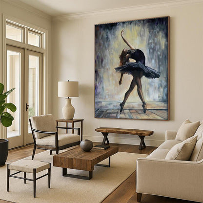 Ballerina in Black Art for Dance Studio & Romantic Theater Lobby DLZ2328