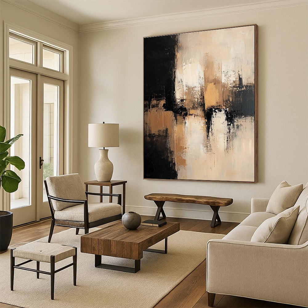 Gold and Black Abstract Strokes for Luxury Hotel Room & Upscale Restaurant STSC775