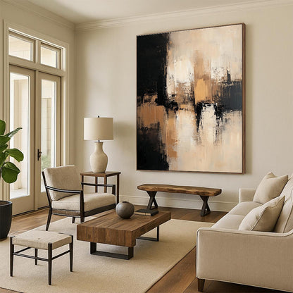 Gold and Black Abstract Strokes for Luxury Hotel Room & Upscale Restaurant STSC775