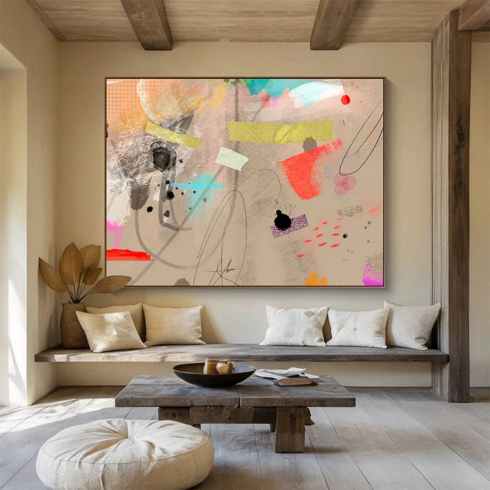 Colorful Splatter Abstract Art for Creative Art Studio Exteriors DLZ2588