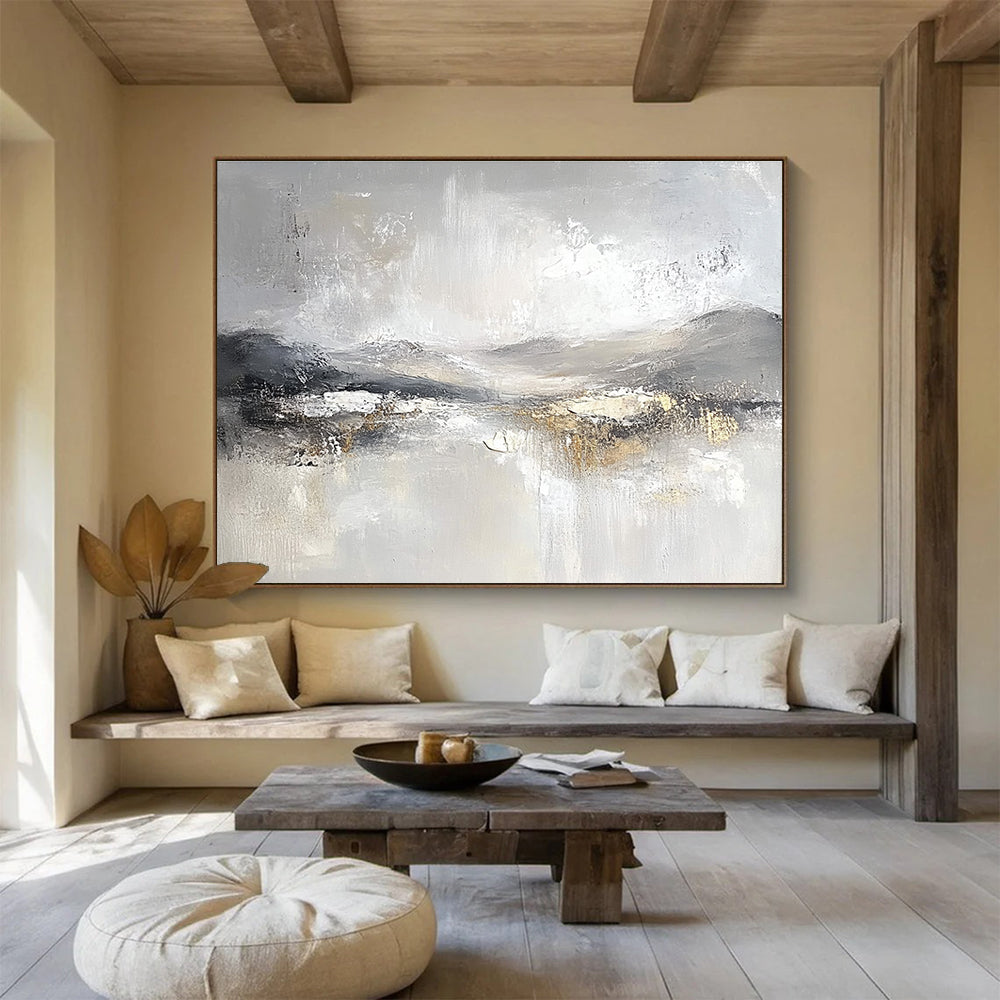 Gray Tonal Landscape Art for Industrial - Chic Café & Monochrome Art Gallery SC083