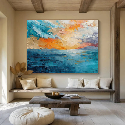 Seaside Oil Painting Art for Coastal - Themed Bedroom DLZ2887