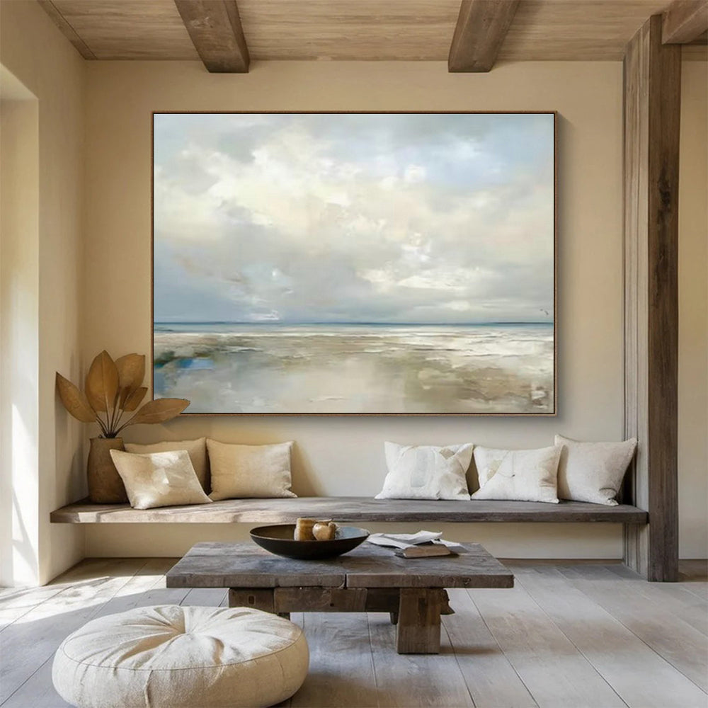 Gentle Soft - Toned Seaside Painting for Relaxing Reading Corner Escape DLZ2710