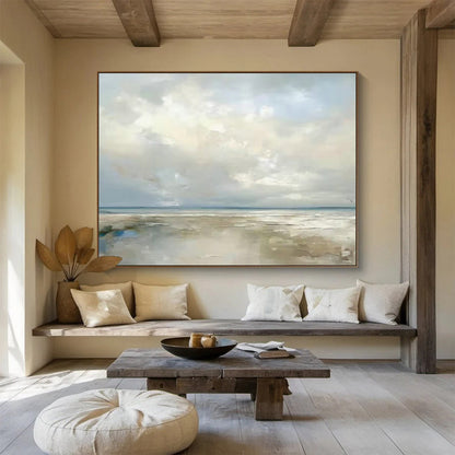 Gentle Soft - Toned Seaside Painting for Relaxing Reading Corner Escape DLZ2710