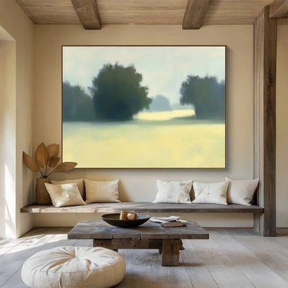 Foggy Field with Trees Art for Nature - Lover’s Bedroom & Rustic - Style Café SC498