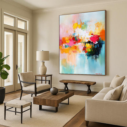 Colorful Abstract Blooms for Bright Café & Bohemian Bedroom STSC414