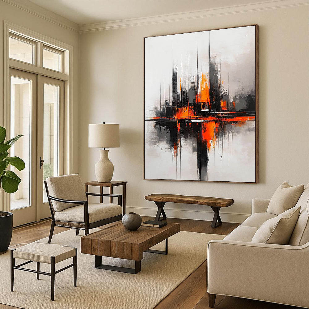 Orange - Black City Reflection for Industrial Loft & Creative Workplace STSC285