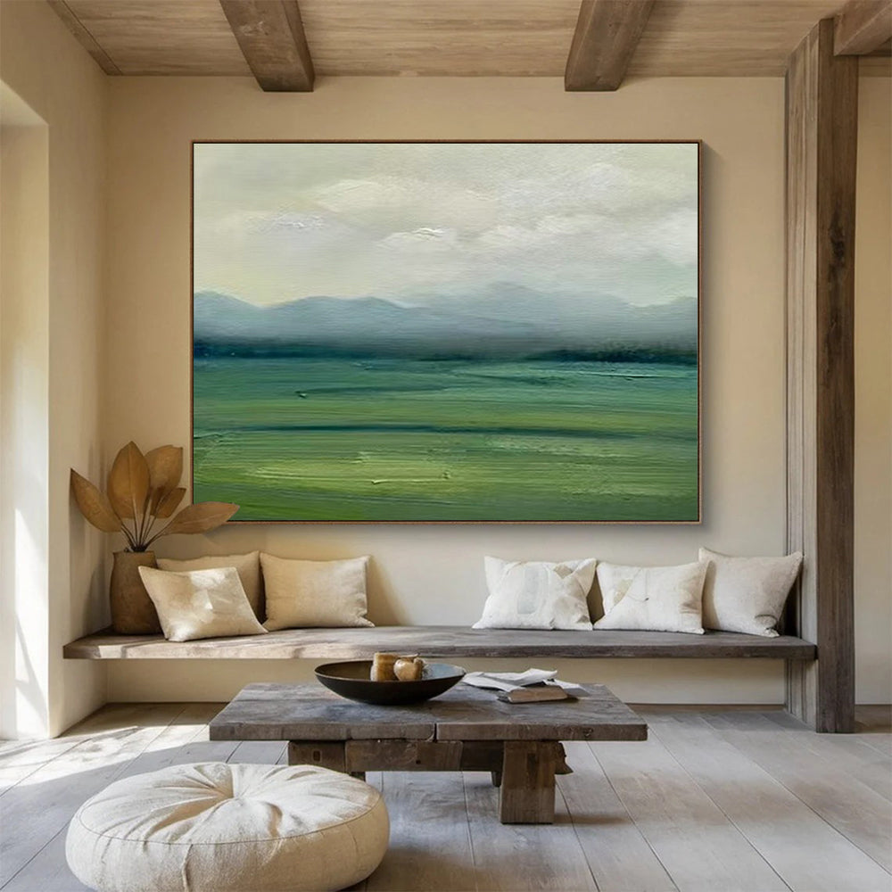 Misty Landscape Oil Painting for Nature - Inspired Bedrooms DLZ2485