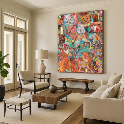 Colorful Abstract Mosaic Art for Creative Studio & Art - Centric Café DLZ2078