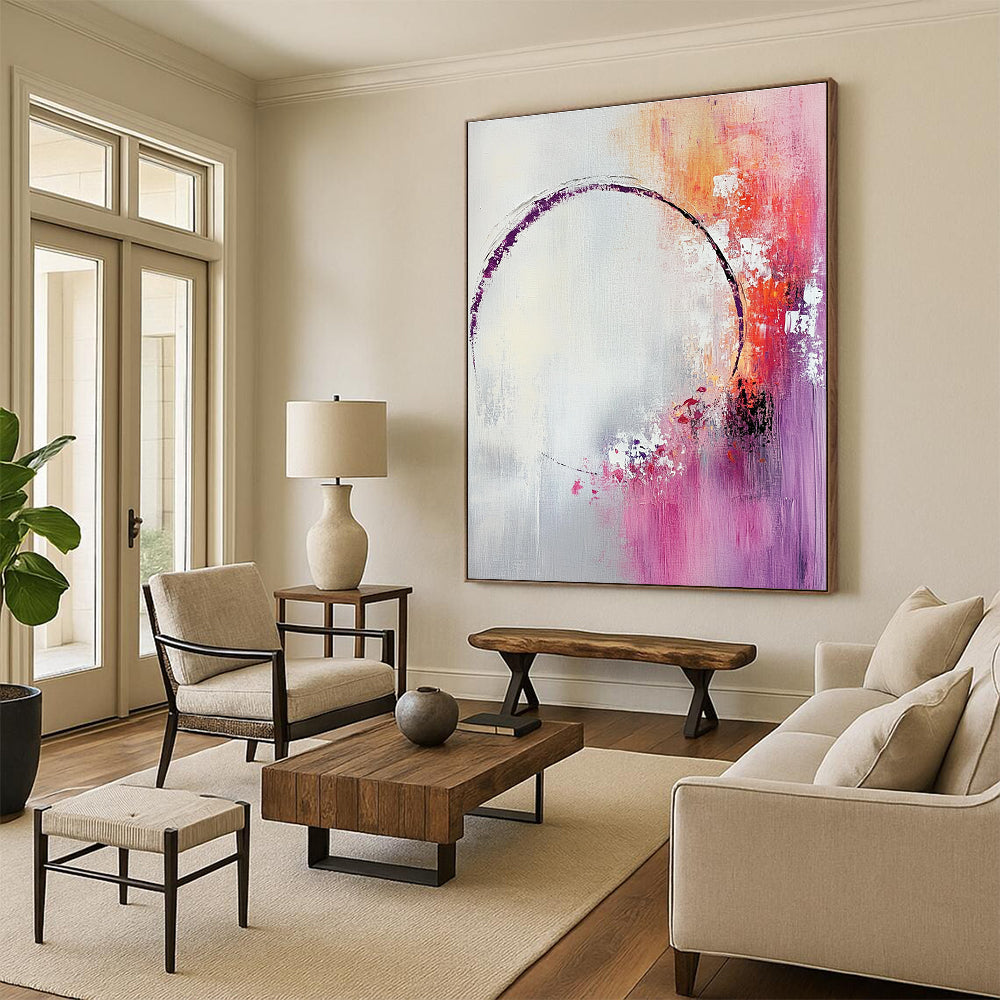 Purple and Orange Abstract Circle for Bohemian - Style Lounge & Art Gallery Foyer STSC429