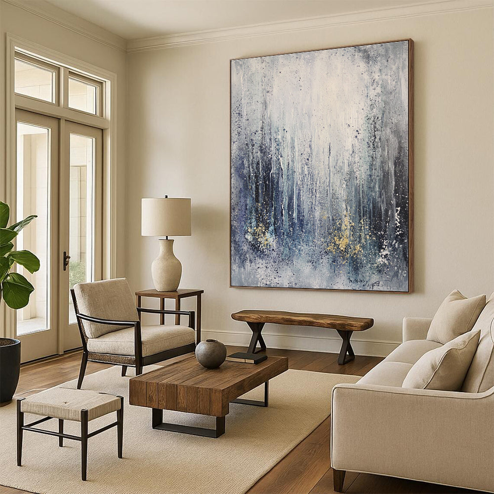 Blue Abstract Forest Scene for Nature - Lover’s Bedroom & Relaxing Spa STSC607