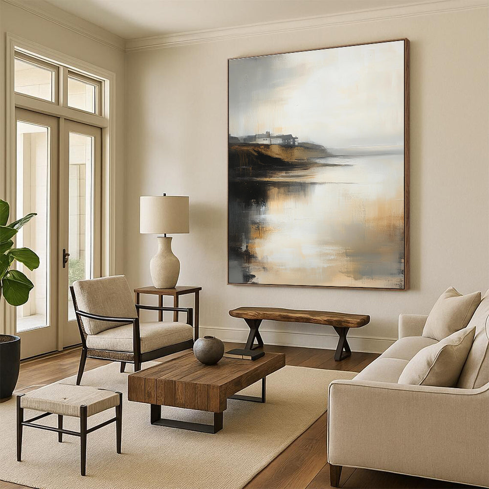 Coastal Abstract Landscape for Nautical - Themed Home & Relaxing Beach House STSC589