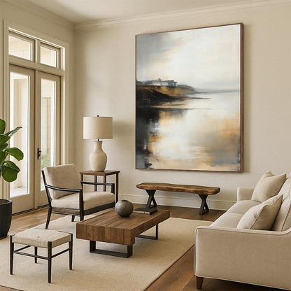 Coastal Abstract Landscape for Nautical - Themed Home & Relaxing Beach House STSC589