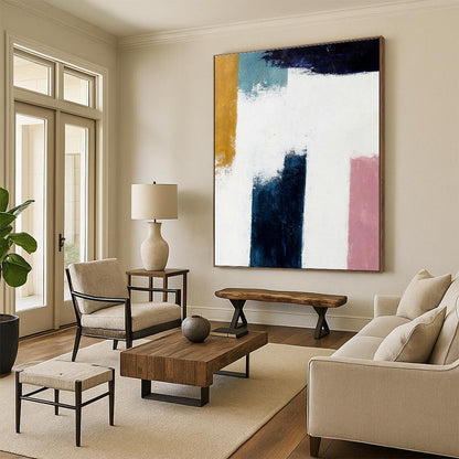 Color - Block Abstract Art for Minimalist Home Office Desksides DLZ0037