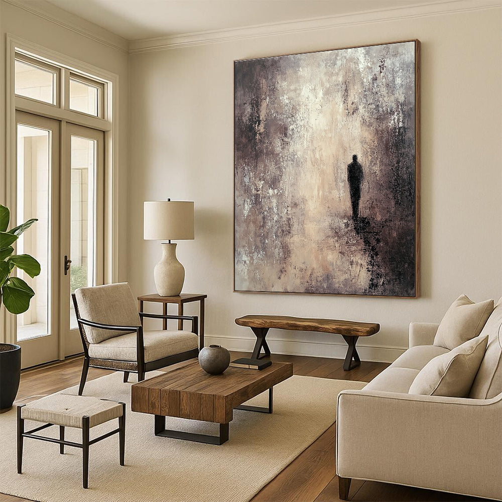 Lonely Figure in Mist for Thoughtful Library & Minimalist Bedroom STSC206