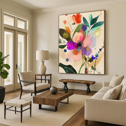 Colorful Floral Abstract for Romantic Home Bedroom & Garden - Inspired Bridal Suite STSC1045