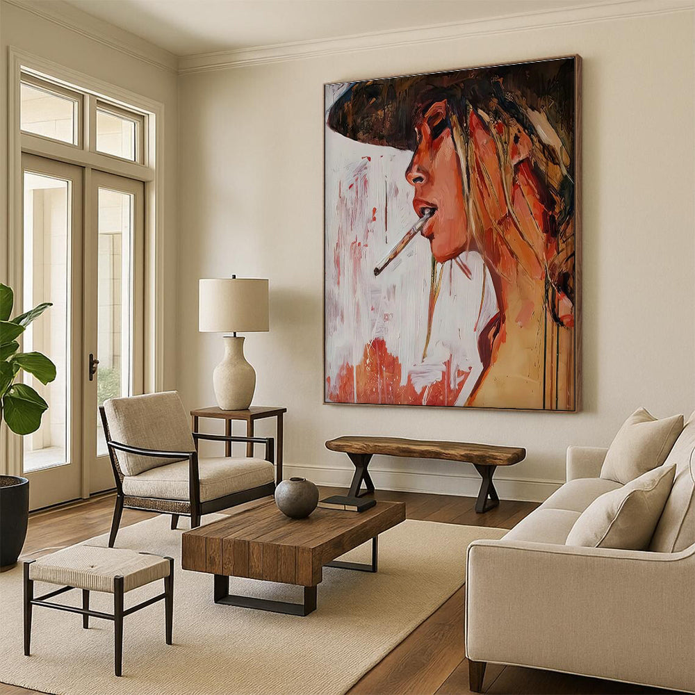 Edgy Woman Portrait Art for Bar & Art Gallery DLZ2342