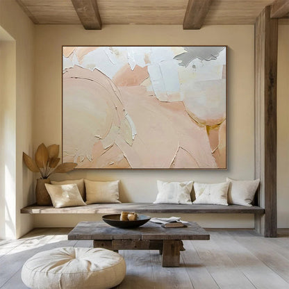 Light Pink Relief Abstract Art for Luxury Bridal Suite Lounges DLZ2570