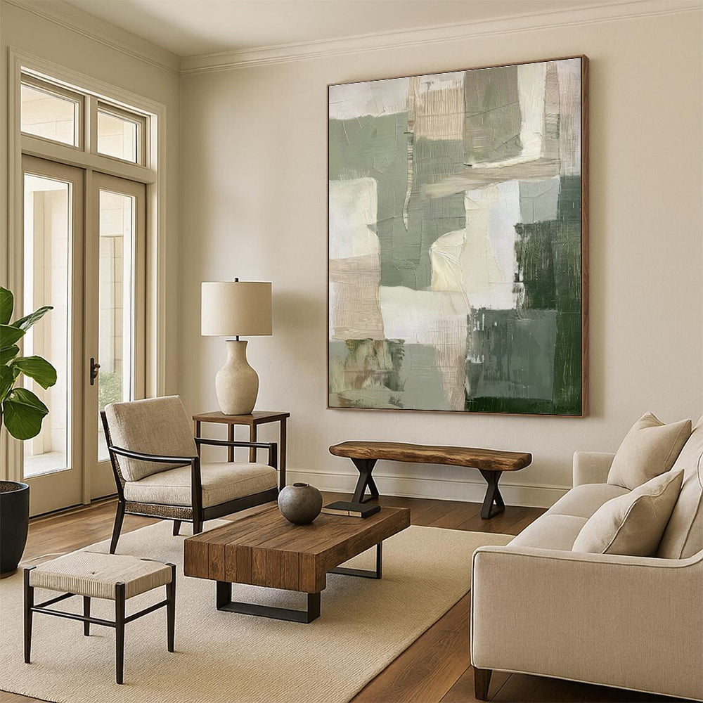 Gray - White Abstract Blocks Art for Minimalist Hotel Lobby & Art - Inspired Home Office DLZ0709
