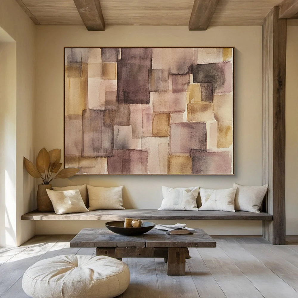 Warm Abstract Art for Cozy Living Room & Café Lounge SC620