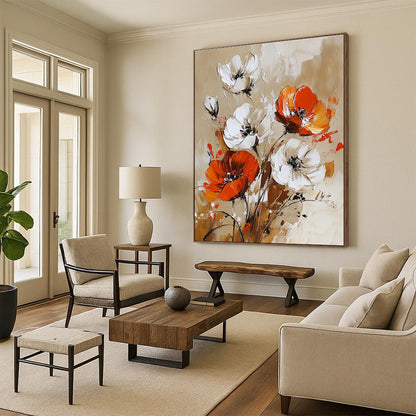 Abstract Floral in Browns for Vintage - Inspired Living Room & Art - Centric Café STSC1127