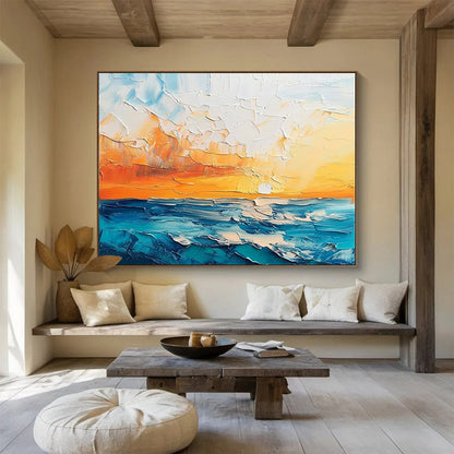 Textured Sea Sunset Art for Beachfront Restaurant & Nautical - Inspired Art Gallery SC132
