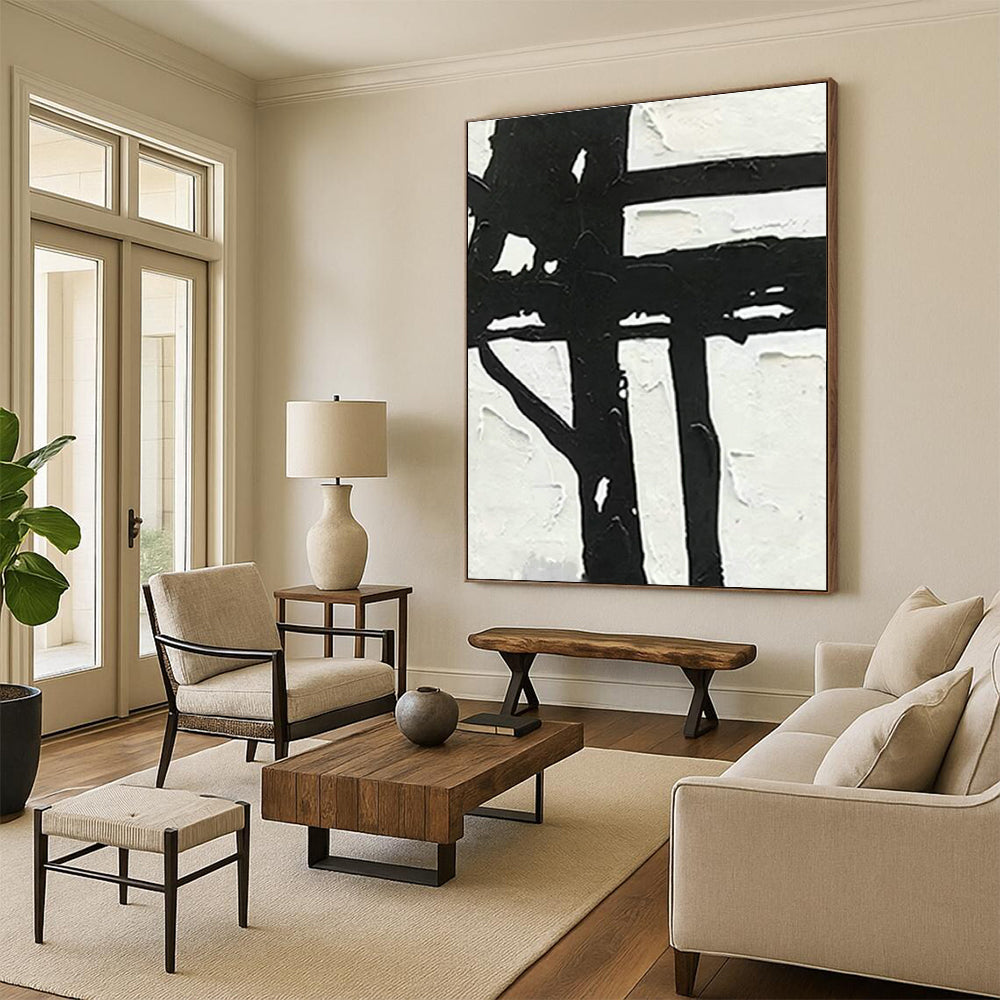 Black - White Abstract Pattern Art for Office & Living Room DLZ0435